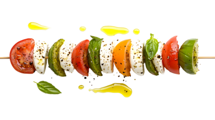 Caprese Skewers with Basil and Olive Oil