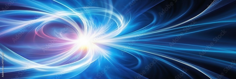 Aufkleber dynamic blue fractal explosion revealing intricate patterns in a cosmic swirl of energy