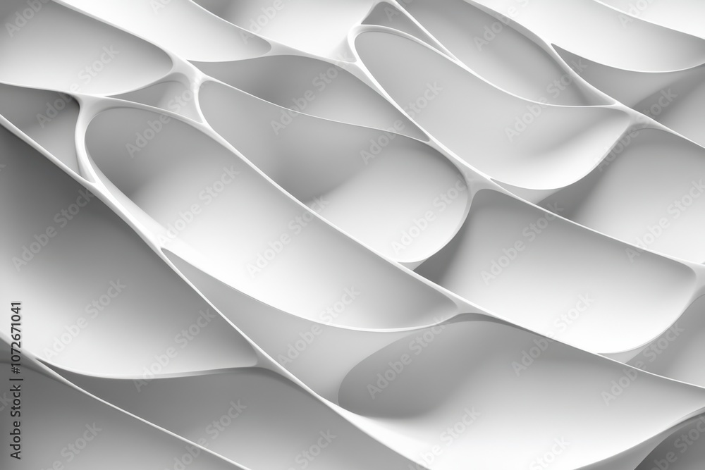 Poster Exploring the Elegance of White Fractal Patterns in Contemporary Design and Architecture