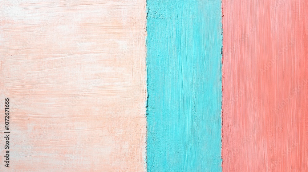 Poster A Vibrant Blend of Coral and Turquoise Abstract Texture Creating a Serene Artistic Expression