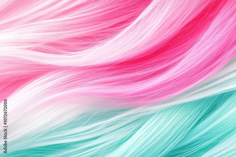 Poster vibrant fuchsia and sea green waves blend together in an artistic abstract texture of flowing colors