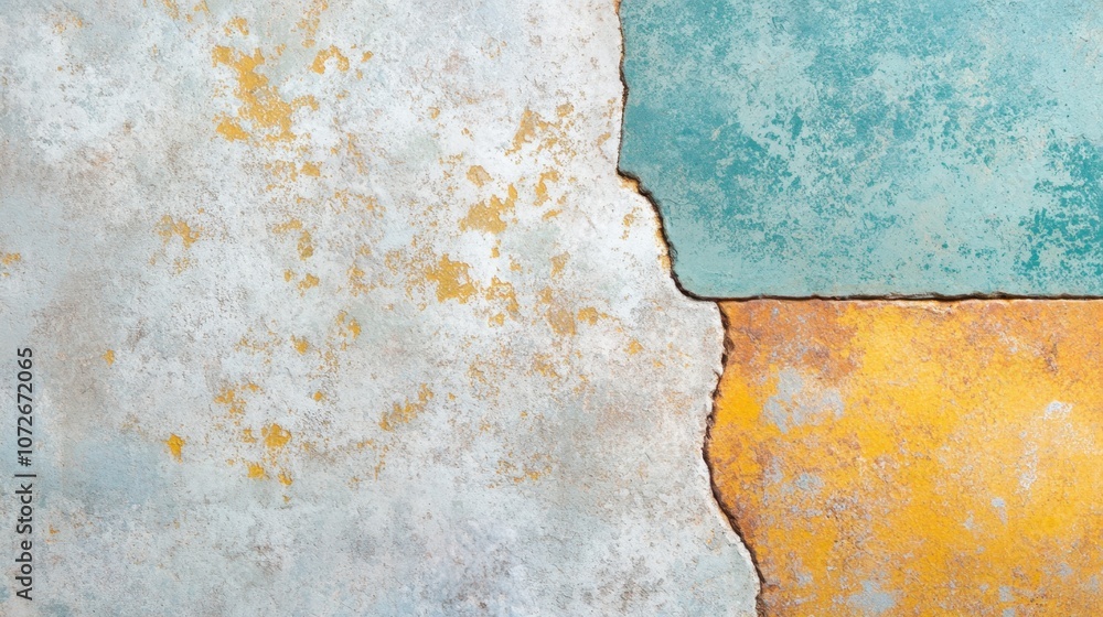 Poster an artistic interplay of goldenrod and sky blue hues creating an abstract textured background