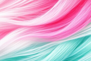 Vibrant Fuchsia and Sea Green Waves Blend Together in an Artistic Abstract Texture of Flowing Colors