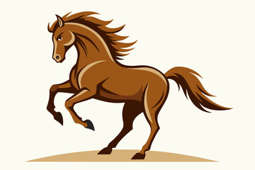  Cute rearing horse of a powerful vector art illustration