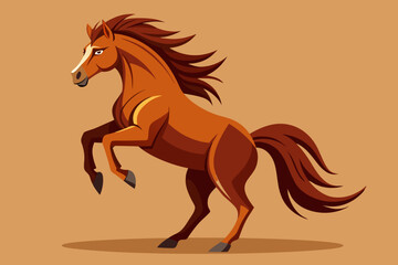  Cute rearing horse of a powerful vector art illustration