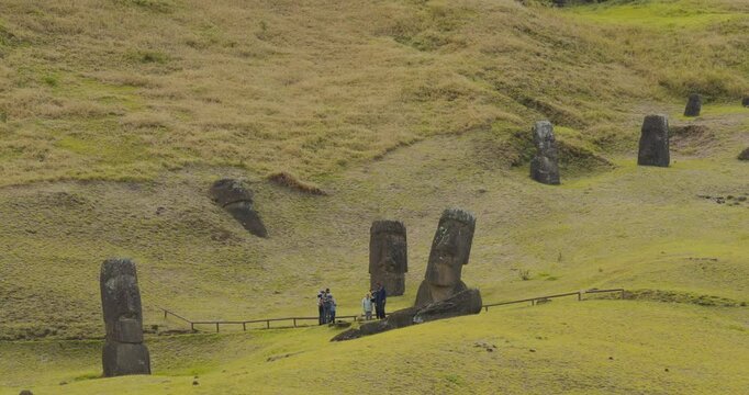 Moais in Rano Raraku