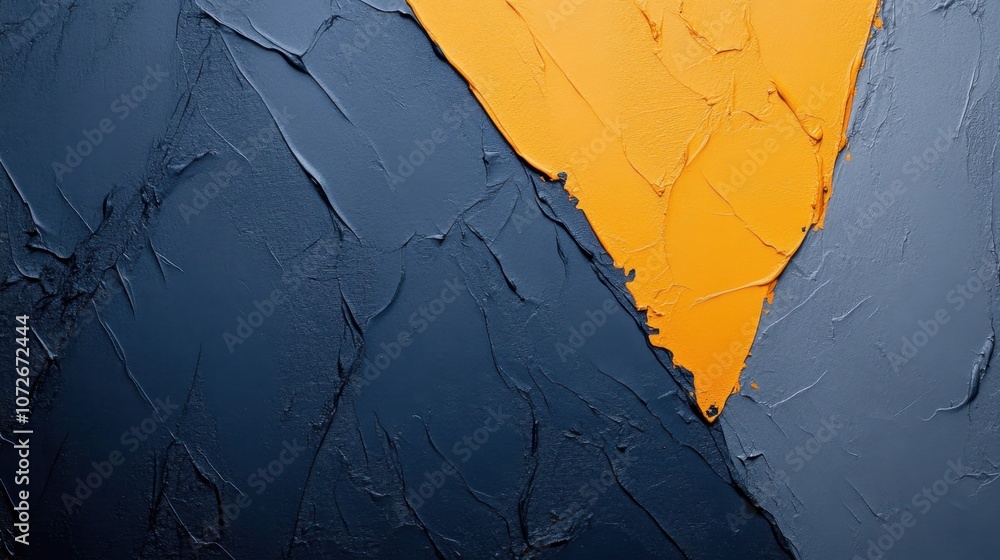 Aufkleber exploring the dynamic contrast of midnight blue and pumpkin orange in abstract textures