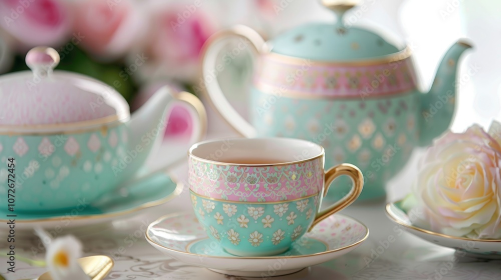Poster add a touch of nostalgia to your tea time ritual with this charming tea set featuring a mix of paste
