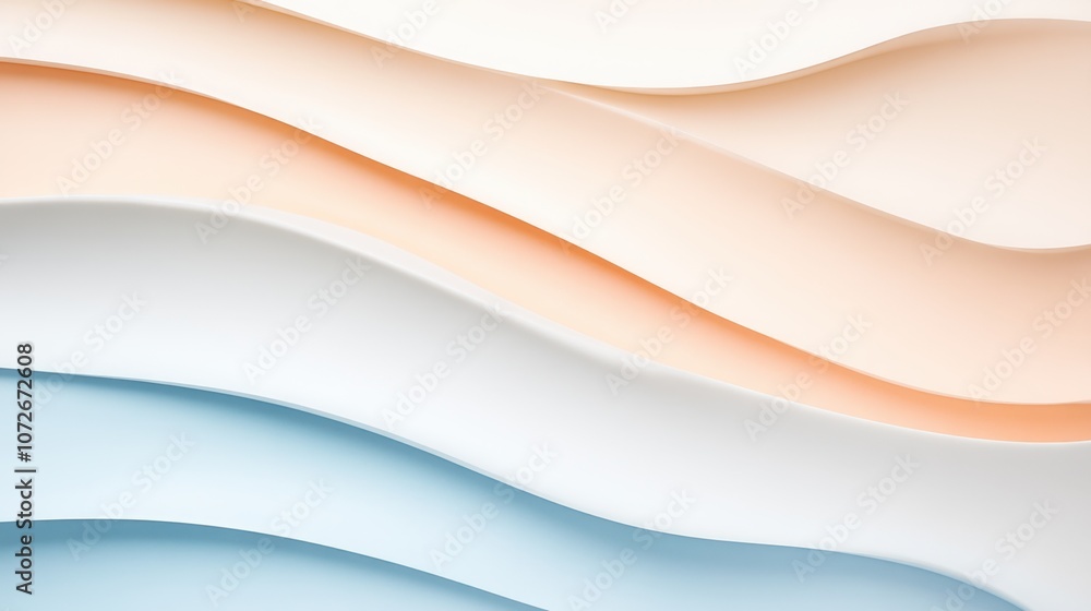 Poster a soothing blend of peach and periwinkle waves creating a calming abstract texture for inspiration