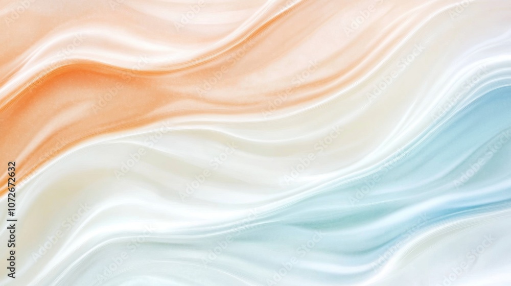 Poster Soft Flowing Waves of Peach and Periwinkle Create a Serene Abstract Texture for Artistic Expression