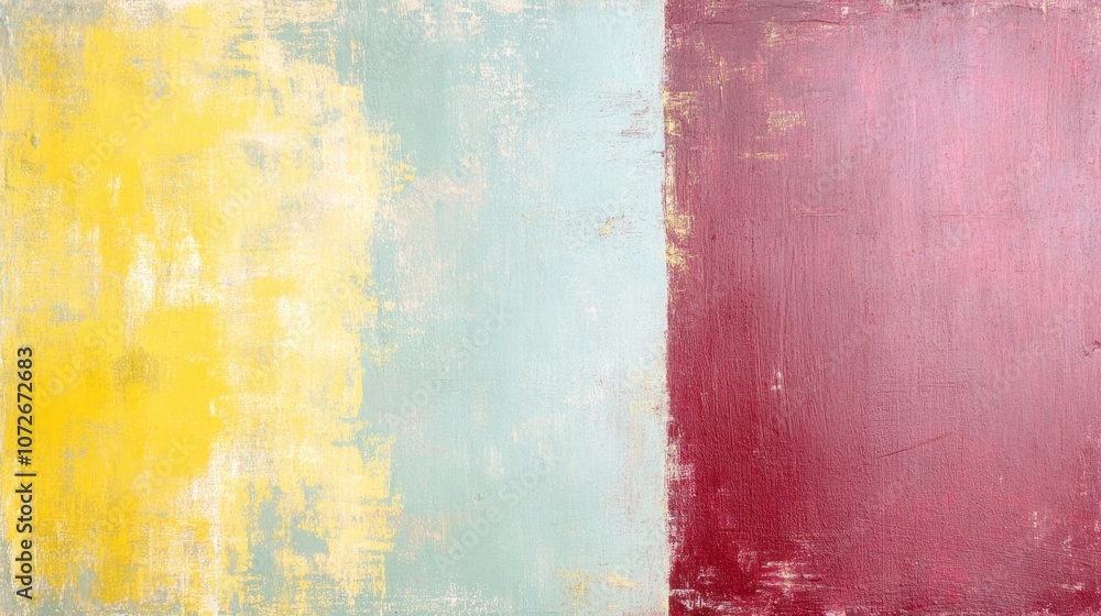 Poster an abstract composition blending pistachio and burgundy textures in a creative exploration of color