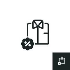 Clothing discounts icon isolated on white background. Vector illustrations are made with vector-based software, not AI generated results.