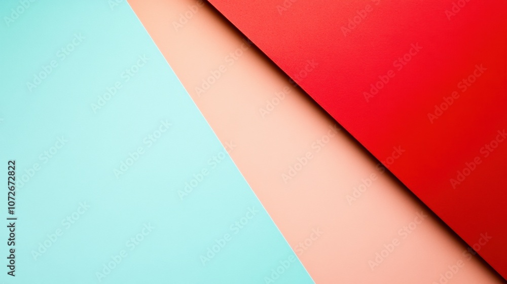 Aufkleber Exploring the Interplay of Ruby Red and Mint Blue in a Creative Abstract Texture Composition