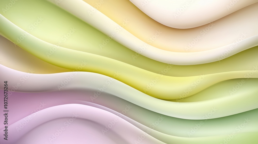 Leinwandbilder captivating abstract waves of violet and lemon green creating a dreamy background texture