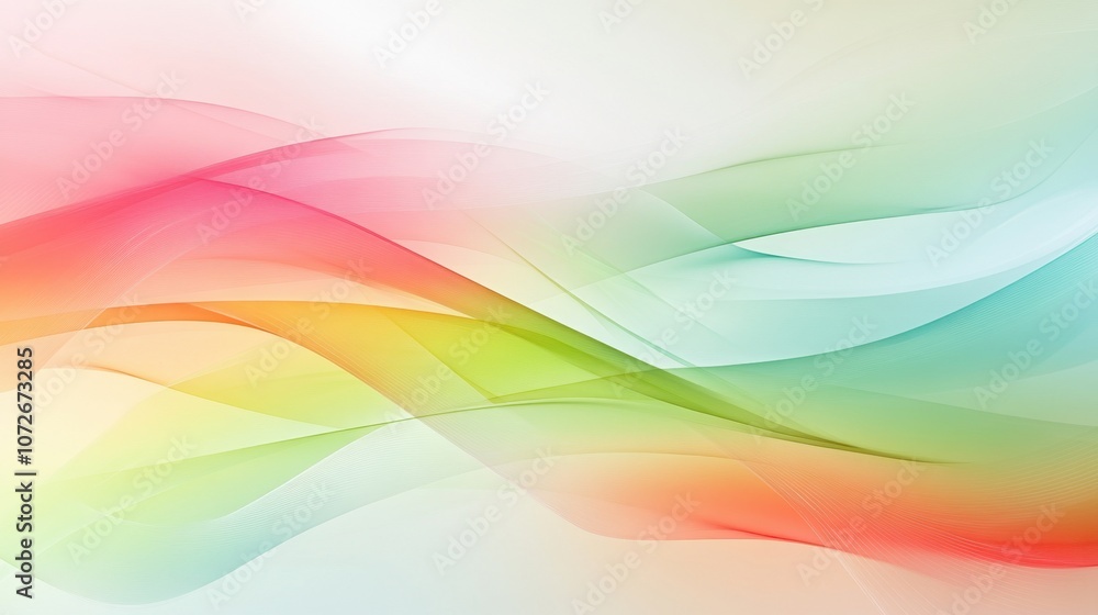 Aufkleber a dreamy blend of mint green and raspberry hues creating an abstract experience of flowing shapes