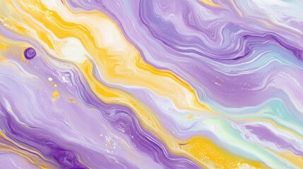 Fototapeta premium Vibrant Swirls of Violet and Lemon Green Create a Captivating Abstract Texture in This Artwork