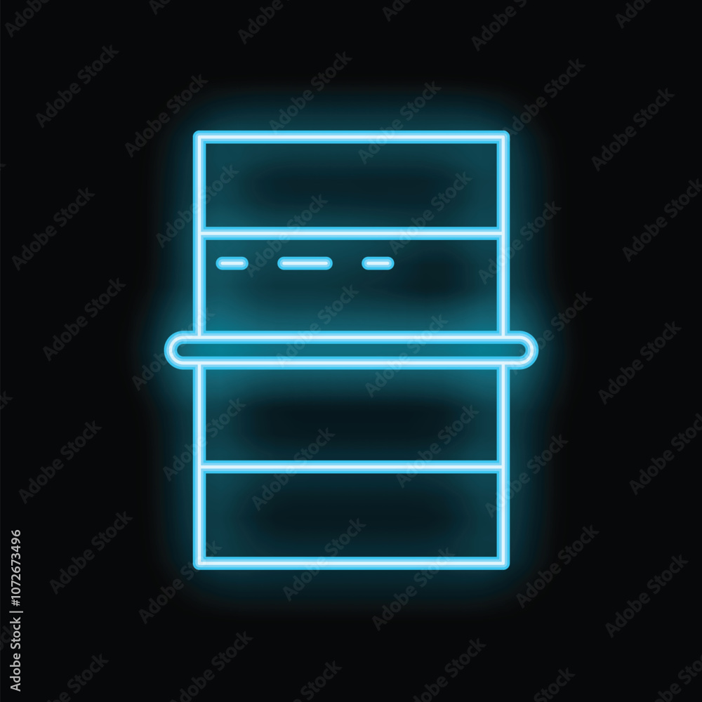 Aufkleber glowing neon line database server icon isolated on a black background vector illustration for design