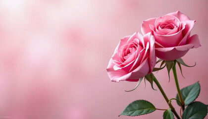 Fototapeta premium Pink Roses - A Romantic Floral Display