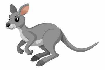  Baby kangaroo isolated on white background vector art illustration 