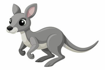  Baby kangaroo isolated on white background vector art illustration 