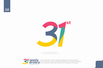 Number 31 logo icon design, 31st birthday logo number, anniversary 31