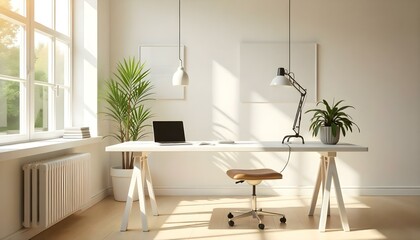 Minimalistic workspace. AI generated