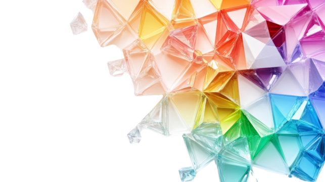 triangular prisms on a transparent background