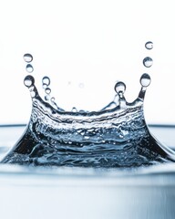 close-up of blue water splash with copy space.