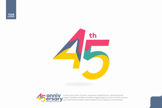 Number 45 logo icon design, 45th birthday logo number, anniversary 45