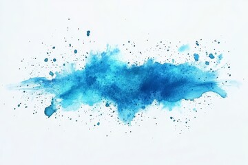 abstract blue watercolor background with splashes and copy space.