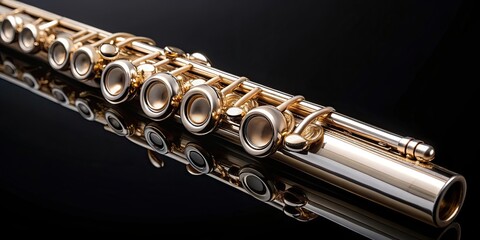 Fototapeta premium Detailed of a flute highlighting craftsmanship in music, art, and tradition, flute, instrument, music, art