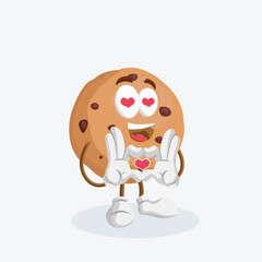 Cookies Logo mascot in love pose