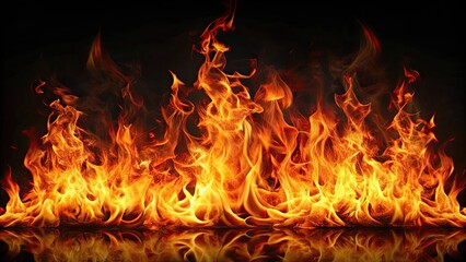 Beautiful stylish fire flames dancing gracefully , fiery, elegant, dynamic, energetic, vibrant, hot, blazing, intensity