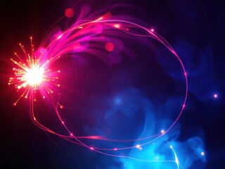 Obraz premium Enchanting wand casting colorful spell with vibrant light trails, magic, spell
