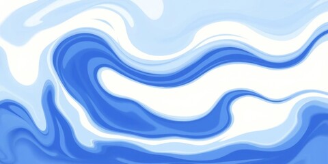 Smooth wavy abstract background with white and blue patterns, calm, flowing, fluid, psychedelic, water, cartoon, fluid, abstract