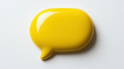 A yellow object that looks like a speech bubble. It is a small, round object with a yellow color