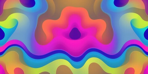 Fototapeta premium Vibrant and dynamic wallpaper featuring wavy shapes filled with colorful gradients, style, texture
