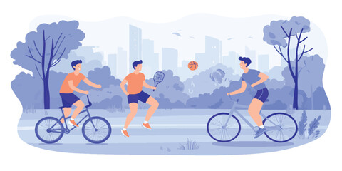 vector set people sport design cartoon