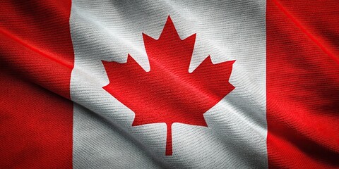 Close up of the Canadian flag, seamless fabric texture , Canada, flag, maple leaf, symbol, red and white, national