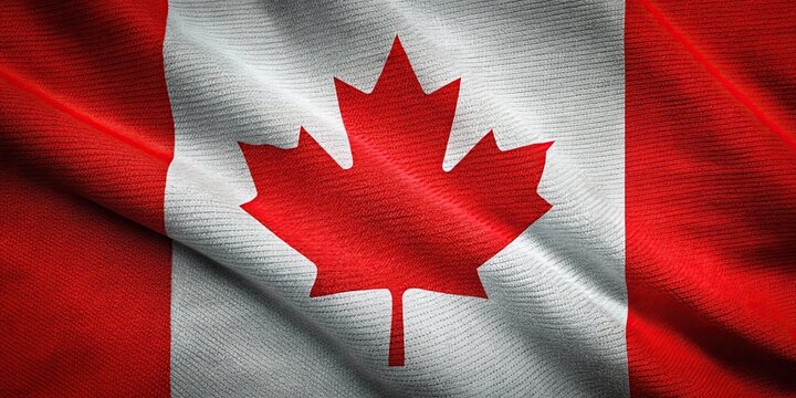 Close up of the Canadian flag, seamless fabric texture , Canada, flag, maple leaf, symbol, red and white, national