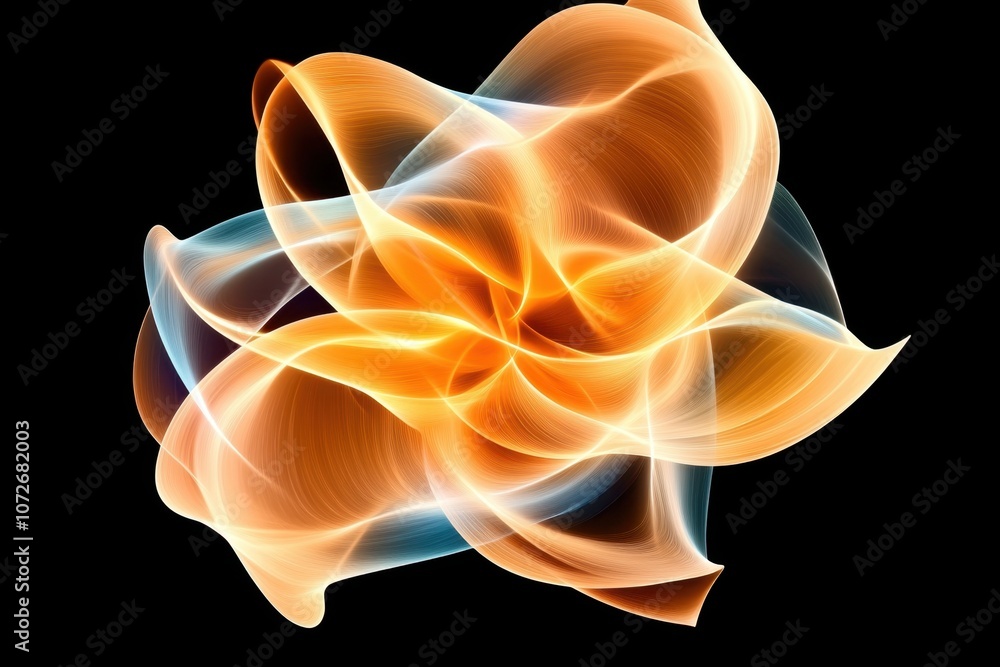 Poster explore the vibrant beauty of fractal kurlikyu dancing in ethereal patterns on a dark backdrop