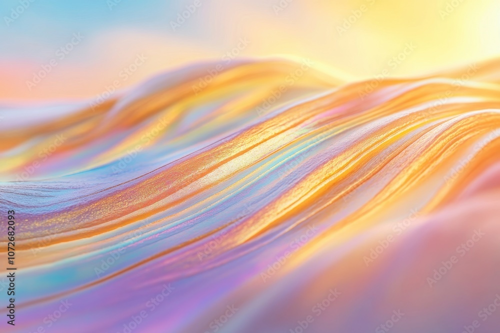 Poster a vibrant exploration of mineral fractals lit by soft sunlight at dawn