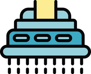 This icon of a smart farm irrigation system is perfect for projects related to agriculture, technology, and sustainability