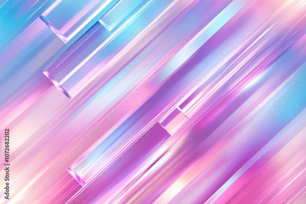 Poster vibrant geometric fractal patterns radiating colors of pink and blue in dynamic motion
