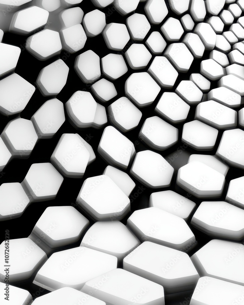 Poster a mesmerizing journey through an intricate geometric fractal landscape in monochrome tones