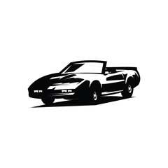 Kitt Knight Rider car vector silhouette. isolated white background view from the side. best for logo, badge, emblem, icon, sticker design.