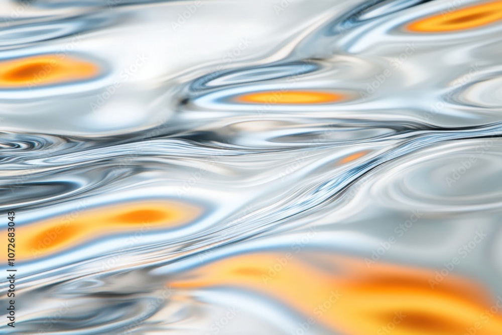 Poster Intricate Patterns of Liquid Metal Shimmer and Flow Under Contrasting Shadows in Glossy Chrome Tones