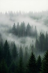 misty morning in the forest