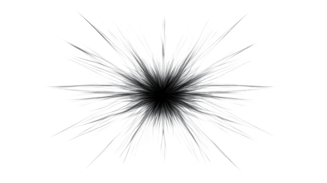 Detailed starburst with symmetrical points on a transparent background