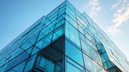 Fototapeta premium Contemporary office building with glass exterior design